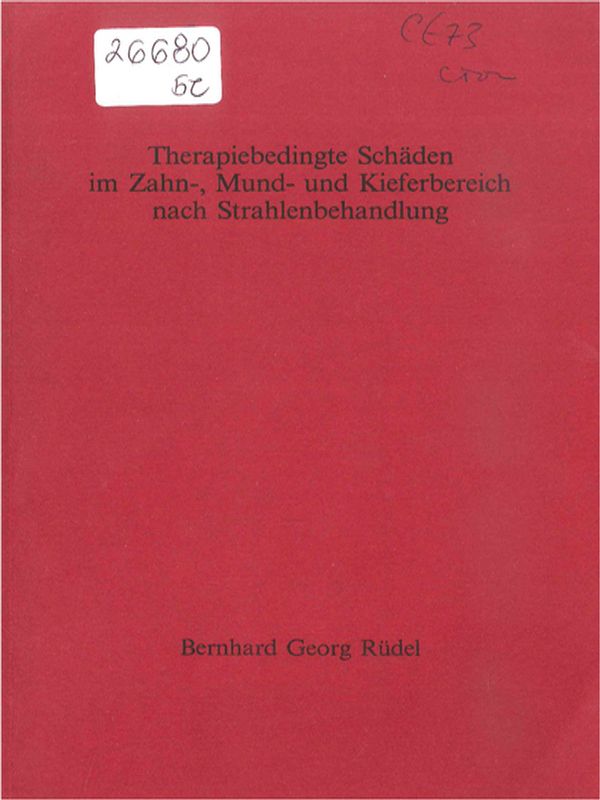 Therapiebedingte Schaden im Zahn-, Mund- und Kieferbereich nach Strahlenbehandlung