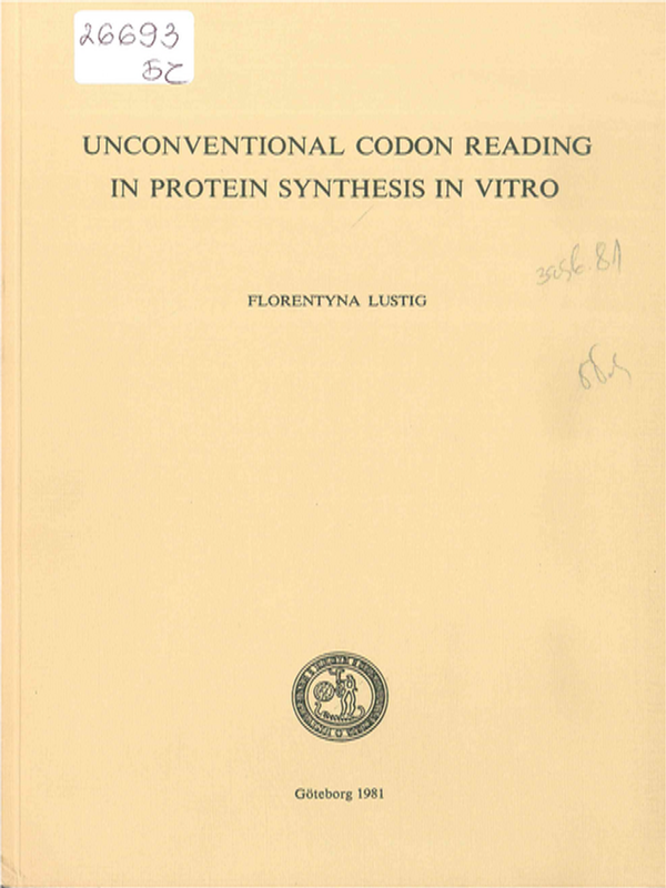 Unconventional codon reading in protein synthesis in vitro