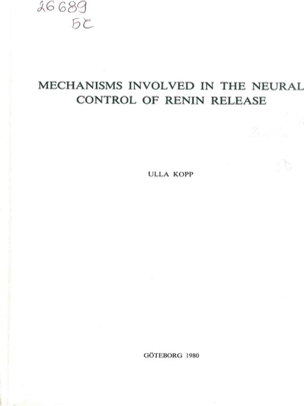 Mechanisms involved in the neural control of renin release