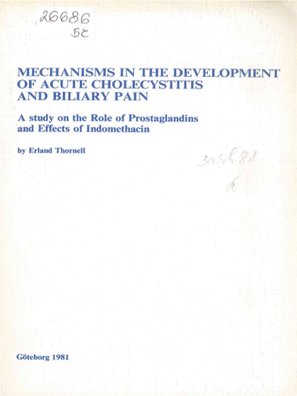 Mechanisms in the development of acute cholecystitis and billiary pain