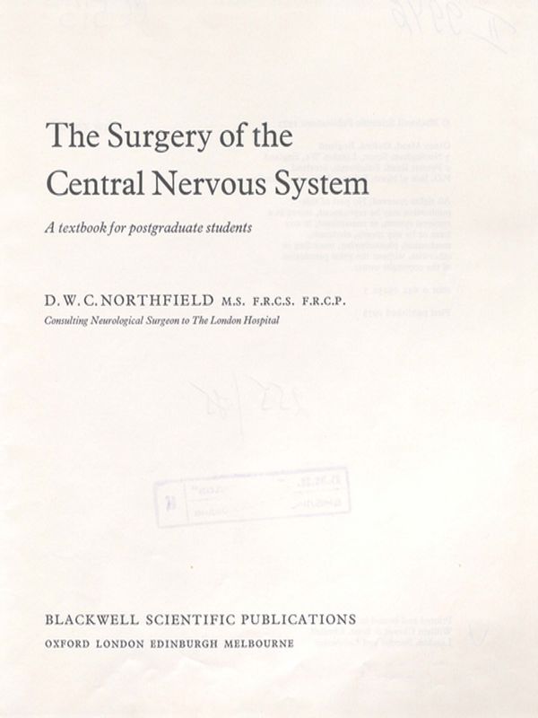 The surgery of the central  nervous system
