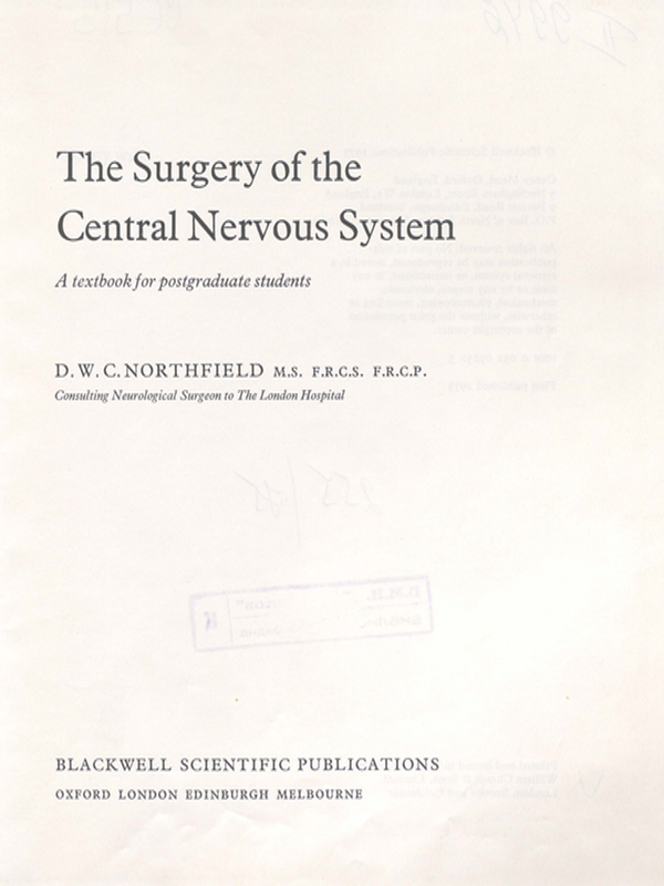 The surgery of the central  nervous system