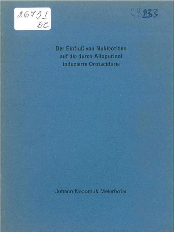 Der Einfluss von Nukleotiden auf die durch Allopurinol induzierte Orotacidurie