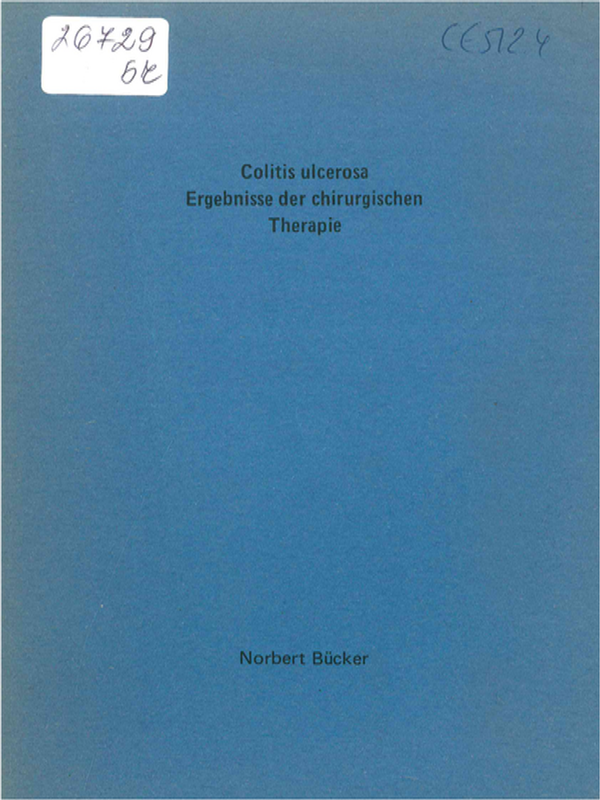 Colitis ulcerosa Ergebnisse der chirurgischen Therapie