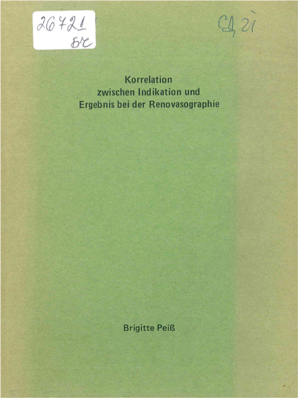 Korrelation zwischen Indikation und Ergebnis bei der Renovasographie