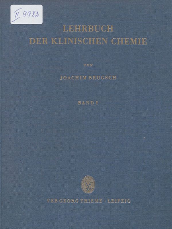 Lehrbuch der klinischen chemie