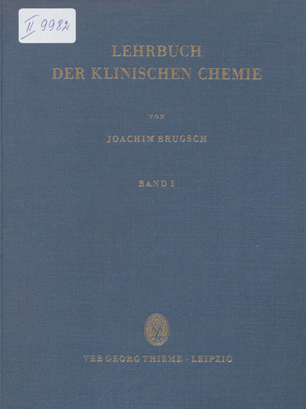 Lehrbuch der klinischen chemie