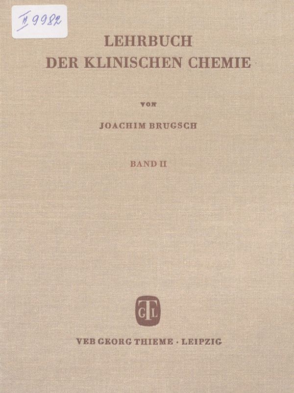Lehrbuch der klinischen chemie