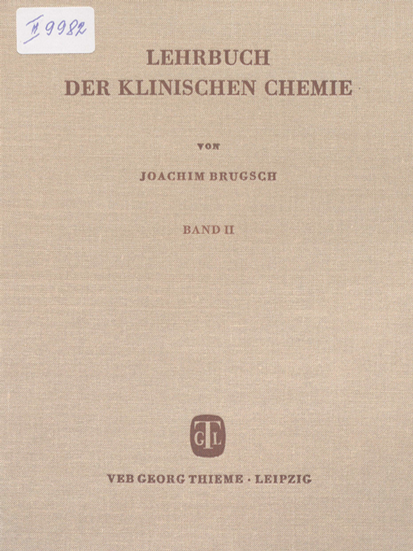 Lehrbuch der klinischen chemie