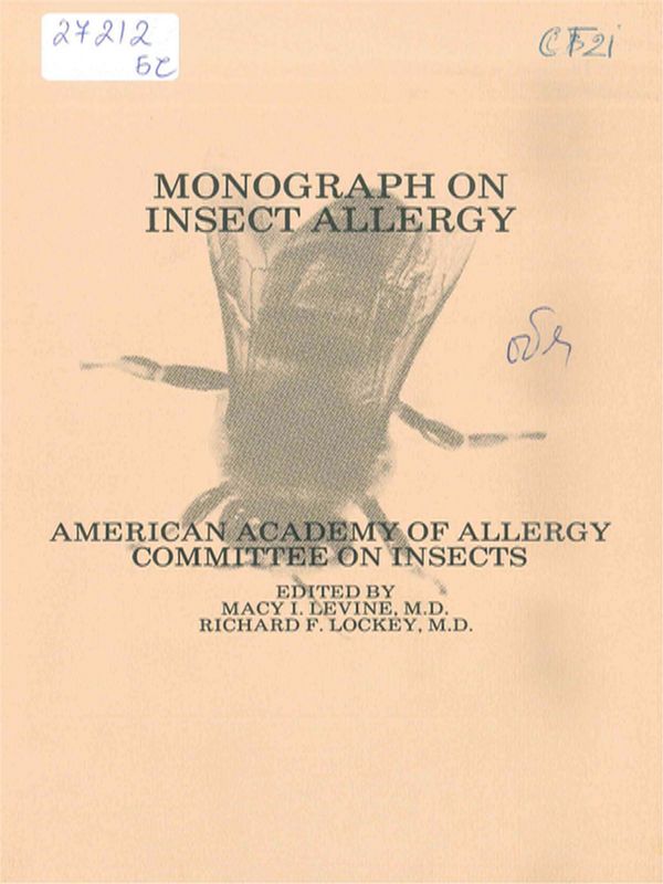 Monograph on insect allergy