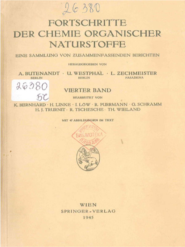 Fortschritte der Chemie organischer Naturstoffe