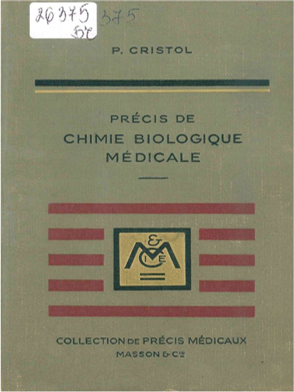 Precis de chimie biologique medicale