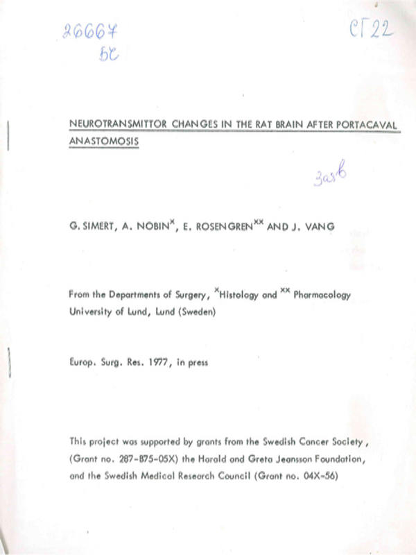 Neurotransmittor changes in the rat brain after portacaval anastomosis