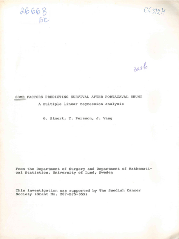 Some factors predicting survival after portacaval shunt