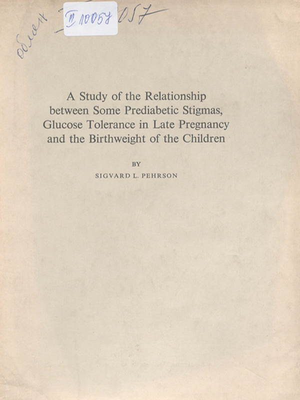 A Study of the Relationship between Some Prediabrtic Stigmas, Glucose Tolerance in Late Pregnancy and the Birthweight of the Children
