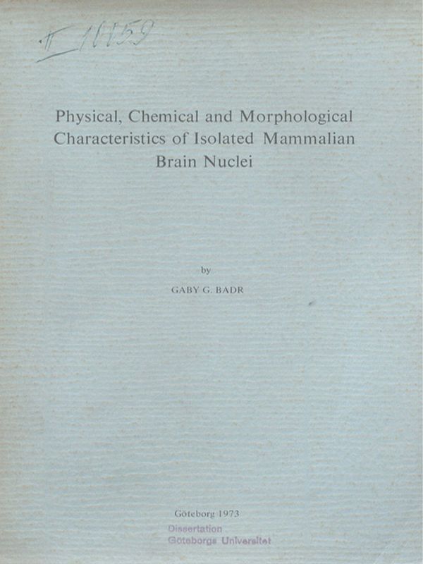 Physical, chemical and morphological characteristics of isolated mammalian brain nuclei