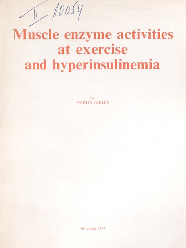 Muscle enzyme activities at exercise and hyperinsulinemia