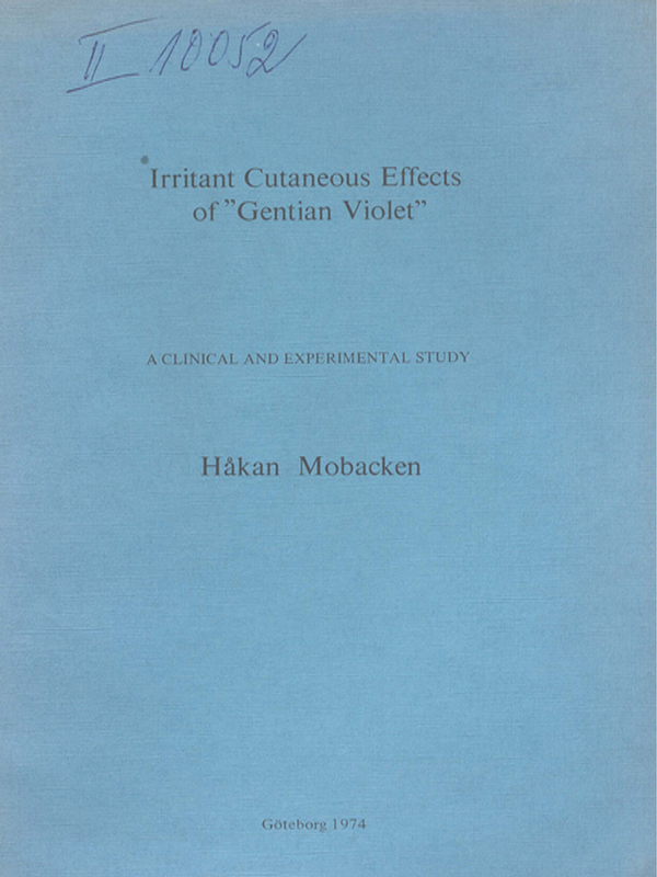Irritant cutaneous effects of "Gentian Violet"