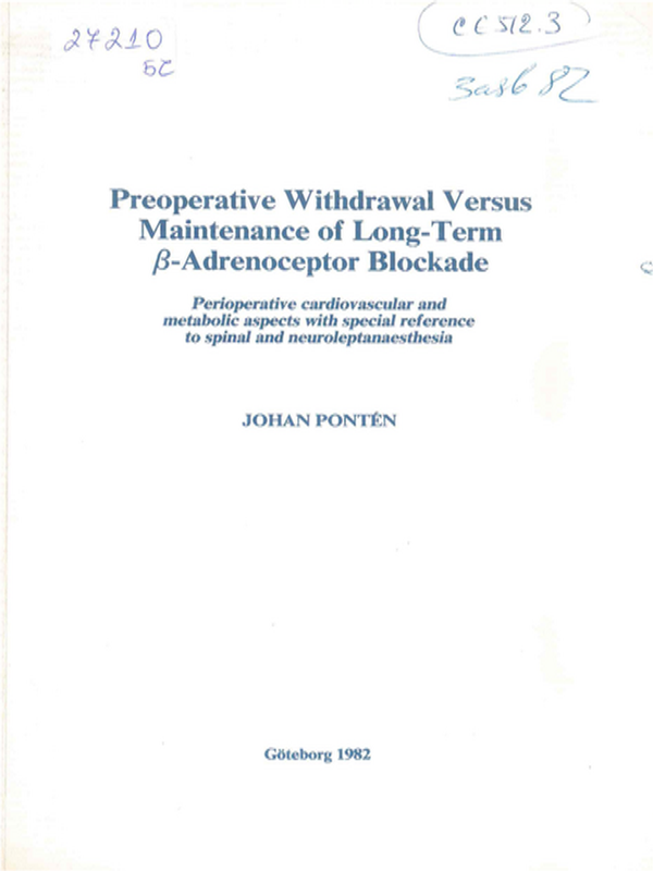 Preoperative withdrawal versus maintenance of long-term B-adrenoceptor blockade