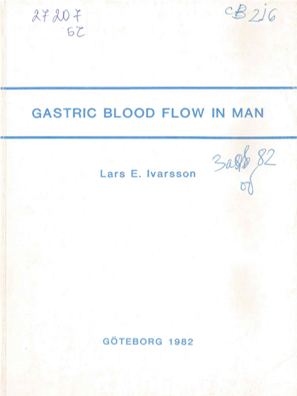 Gastric blood flow in man