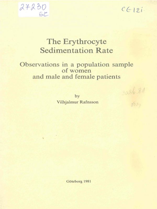 The erythrocyte sedimentation rate