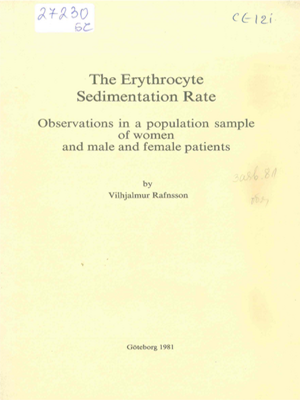 The erythrocyte sedimentation rate