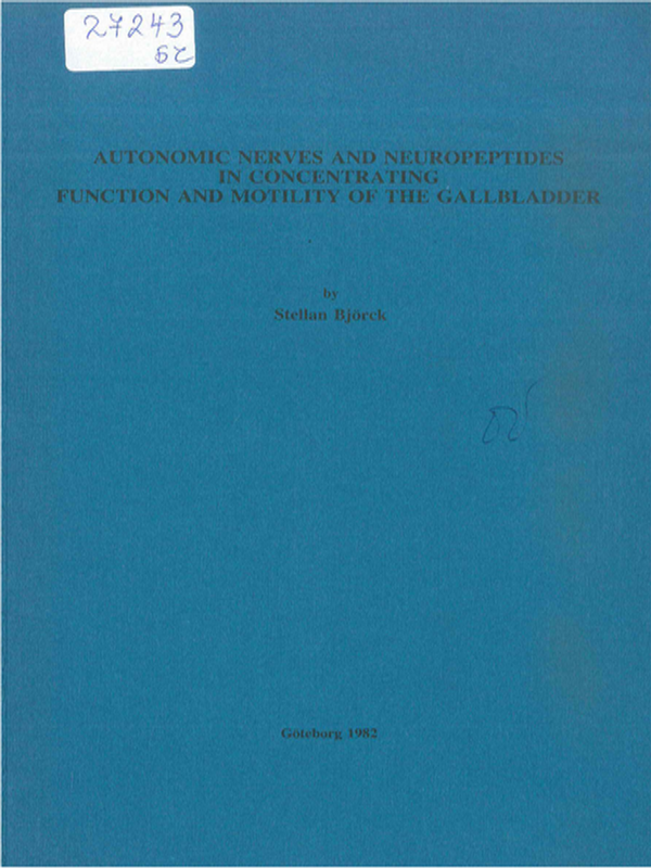 Autonomic nerves and neuropeptides in concentrating function and motility of the gallbladder
