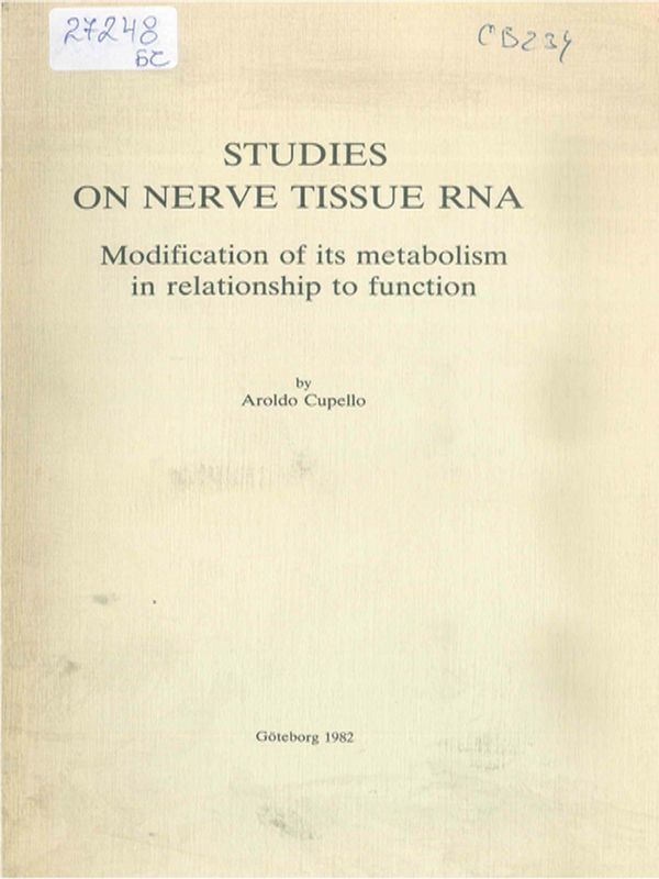 Studies on nerve tissue RNA