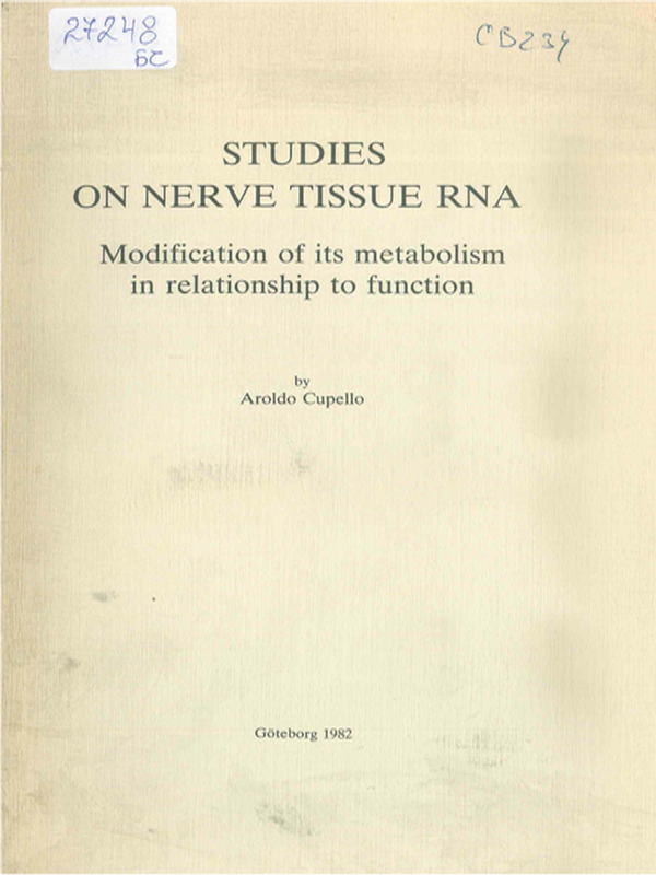 Studies on nerve tissue RNA