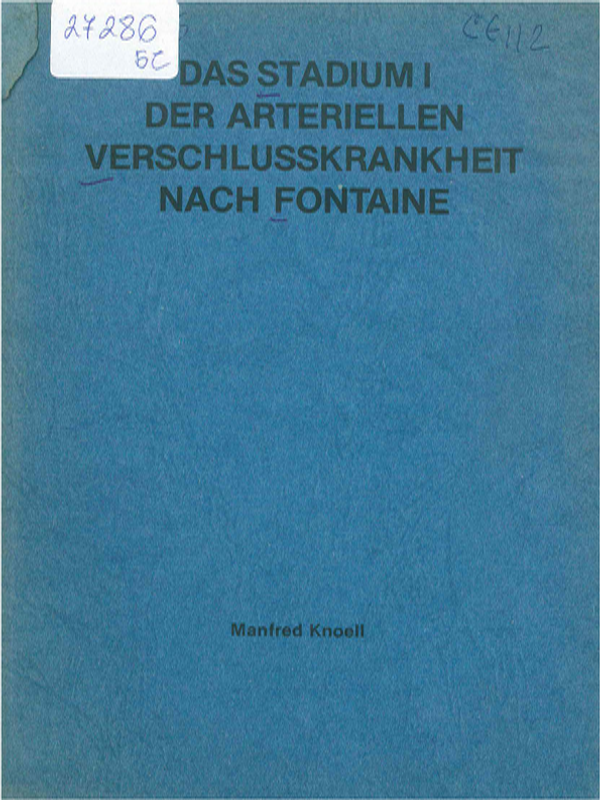 Das Stadium I der arteriellen Verschlusskrankheit nach Fontain