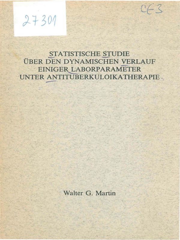 Statistische Studie uber den dynamischen Verlauf einiger Laborparameter unter Antituberkuloikatherapie