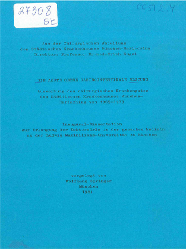 Die akute obere gastrointestinale Blutung