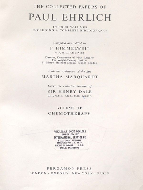 The collected papers of Paul Ehrlich
