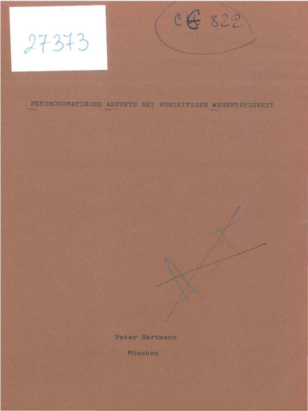 Psychosomatische Aspekte bei vorzeitiger Wehentatigkeit