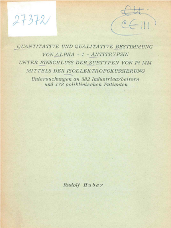 Quantitative und qualitative Bestimmung von Alpha-1-Antitrypsin unter Einfluss der Subtypen von Pi MM mittels der Isoelektrofokussierung