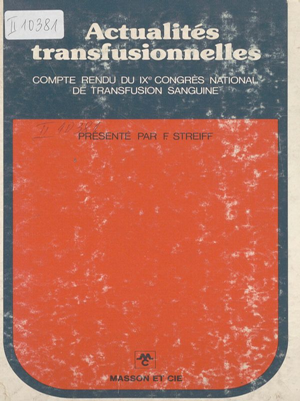 Actualites transfusionnelles