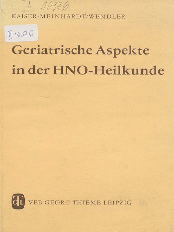 Geriatrische Aspekte in der HNO-Heilkunde
