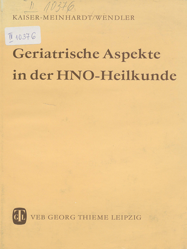 Geriatrische Aspekte in der HNO-Heilkunde