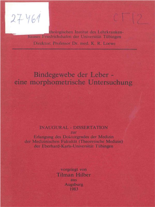 Bindgewebe der Leber - eine morphometrische Untersuchung