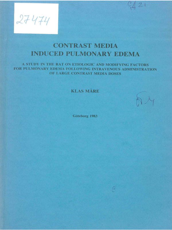 Contrast media induced pulmonary edema