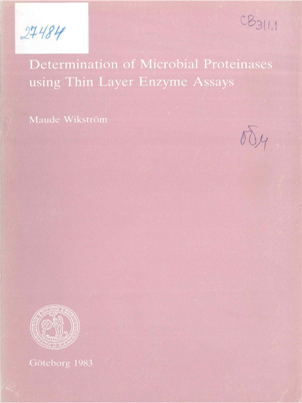 Determination of microbial proteinases using thin layer enzyme assays