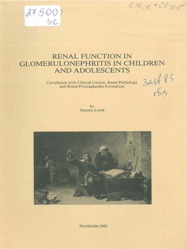 Renal function in glomerulonethritis in children and adolescents