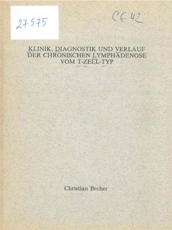 Klinik, Diagnostik und Verlauf der chronischen Lymphadenose
