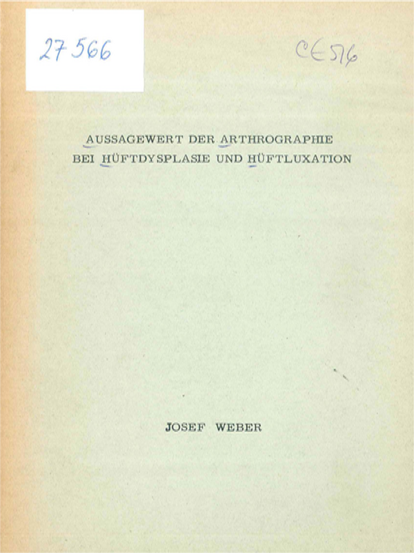 Aussagewert der Arthrographie bei Huftdysplasie und Huftluxation