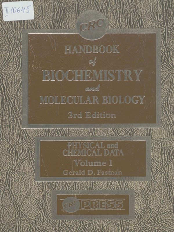Handbook of biochemistry and molecular biology