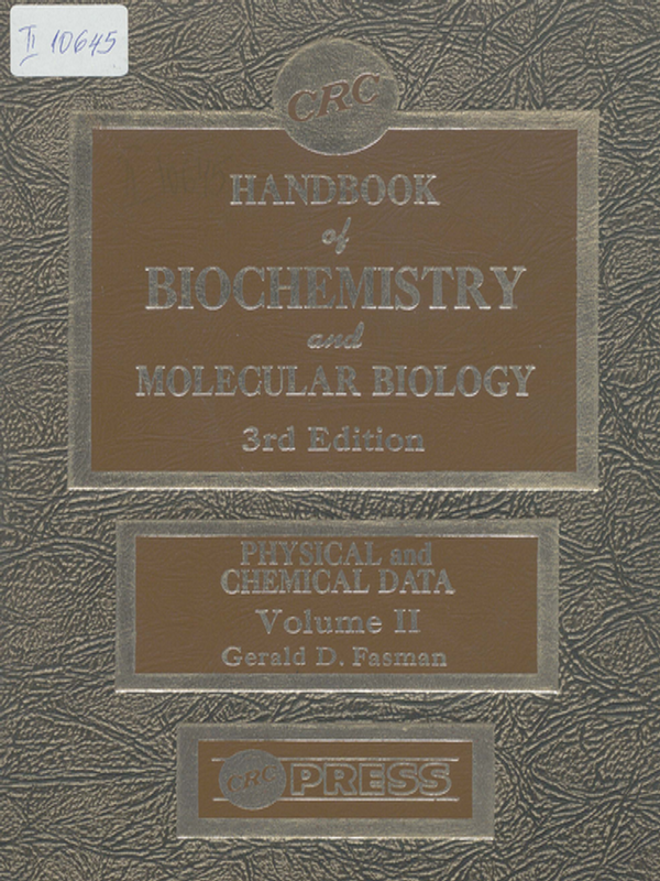 Handbook of biochemistry and molecular biology
