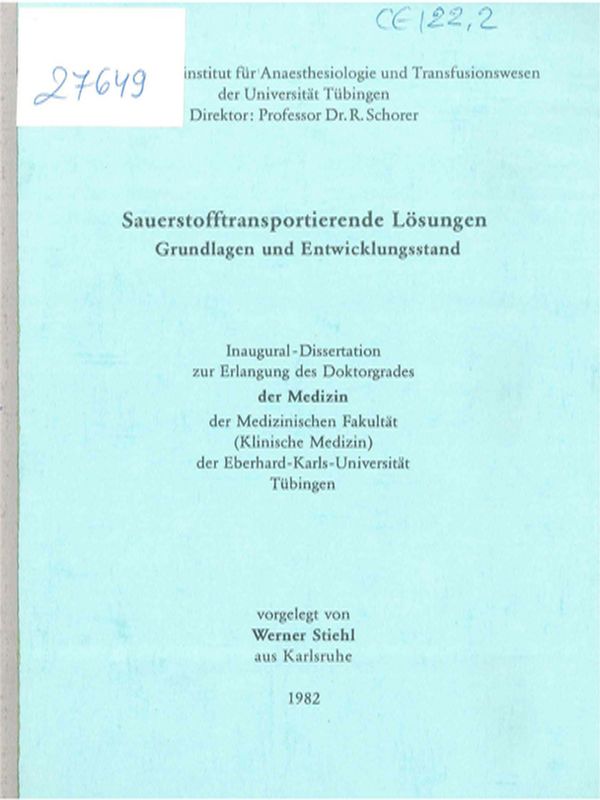 Sauerstofftransportierende Losungen