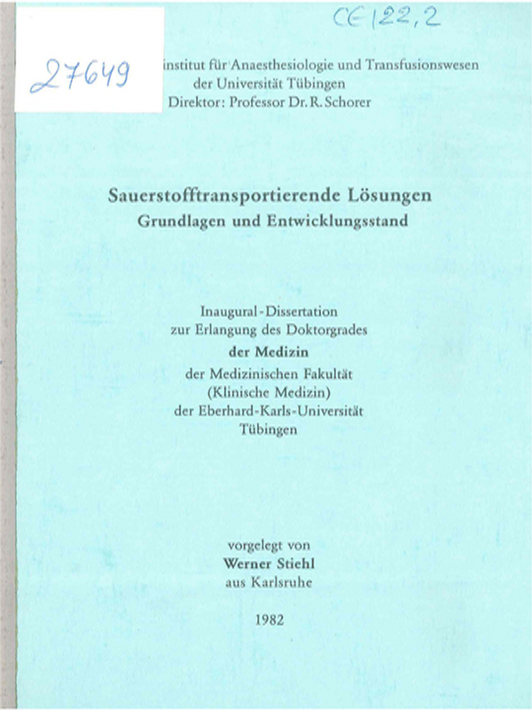 Sauerstofftransportierende Losungen