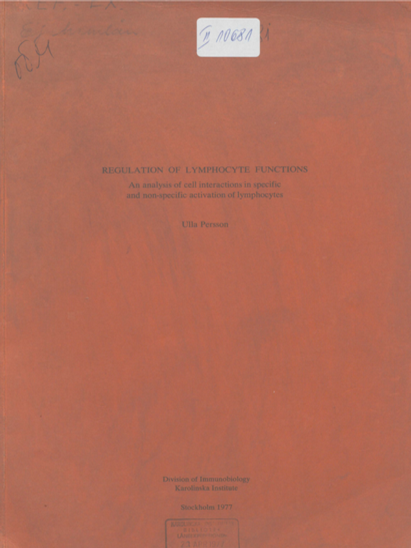 Regulation of lymphocyte functions