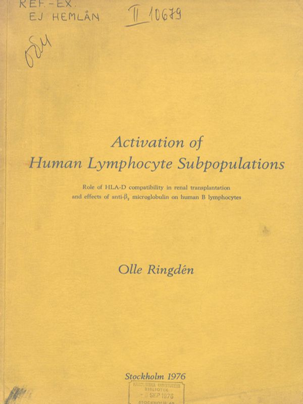 Activation of human lymphocyte subpopulations